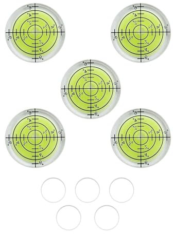 5 niveaux à bulle de précision de Ø 32 mm, petits niveaux à bulle avec 5 bandes adhésives double face, pour camping-car, niveau à bulle, camping-car