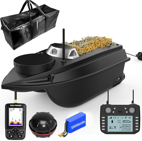 Angelköder-Boot RC Boot 800M Entfernung GPS Köder-Boot GPS Postion Auto Cruise Fernbedienung Angelköder-Boot Mit Kabellosem Doppel Motors,20000mAh,3kg (Fischfinder Edition)