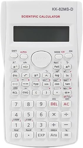 KK-82MS-D Calcolatrice Scientifica Portatile con 240 Funzioni Ingegneristiche, Display a Doppia Linea, Materiale Scolastico per Studenti, Insegnanti e Professionisti, Ufficio/Uso Domestico (Bianco)