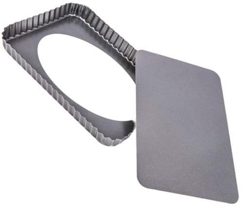 PetriStor Molde para tartas con base elevadora, 31,5 x 21,5 x 2,8 cm, forma de quiche, forma cuadrada con revestimiento antiadherente, forma de quiche con rectangular, forma rectangular