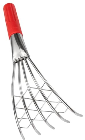 Alasum Rastrillo Manual para Excavar Conchas de Playa, Herramienta de Garra de Metal Mango Corto Ergonómico, Accesorio para Jardín y Playa, Adecuado para Almejas y Mariscos, Resistente