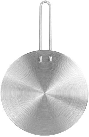 Induktions-Adapterplatte aus Edelstahl, 20/22/24 cm Hitzeverteiler für Induktionsherde und Elektroherde, mit Abnehmbarem Griff, für Kaffee und Milch