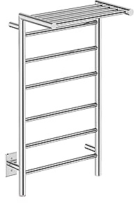 Edge 10 Bar 20 inch Straight Heated Towel Rack with PTSelect Switch - Polished Stainless Steel
