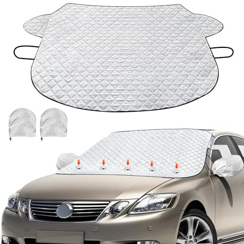 WenYa Car Windshield Sun Shade, Premium UV Reflective Sun Protector for Summer, Heavy Duty UV Blocking Cover with Magnetic Edges, Fits Most Cars & SUVs (Standard)