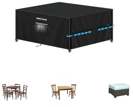 SIMPHAUS Gartentisch Abdeckung 100x80x80cm Gartenmöbel Abdeckung Wasserdicht Abdeckplane Gartenmöbel Schutzhülle 420D Oxford Gewebe,Abdeckhaube Gartenmöbel für Balkontisch,Terrassenmöbel,Tisch Outdoor