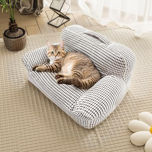 Rucener Katzenbett Flauschig Katzensofa Hundesofa Hundesofa Für Mittlere Hunde 70 * 50 * 38.5CM Hundecouch Hundekorb Katzencouch Cat Nap Hundesofa Für Kleine Hunde Luxuriös Flanell