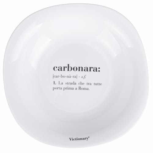 Lot de 6 assiettes creuses carrées 23 x 23 cm en verre opale, Victionary Carbonara