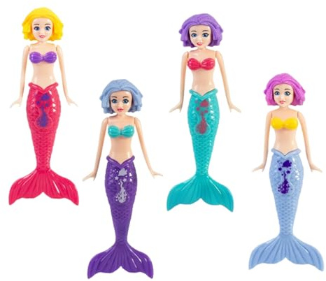 Qwrqwr Mermaid Pool Toys Set Swimming Sinking Toy for Kids Diving Game Toy for Outdoor Water Fun and Children Underwater training (White)