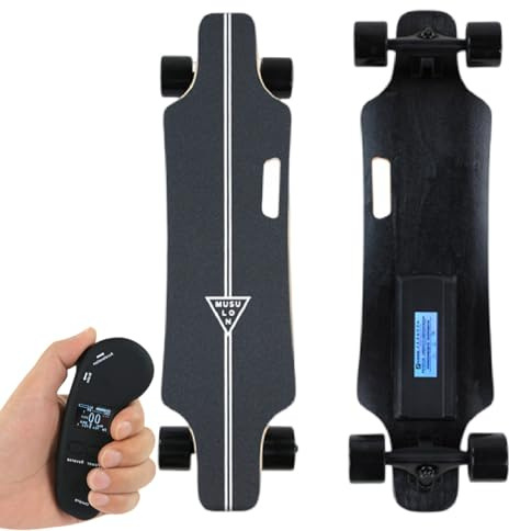 Sushangmao Electric Longboard Skateboard/Electric Skateboard With Upgraded Lcd Remote Controlfor,4 Gear Settings,Maximum Speed 15-30 Km/H,Easy Carry Handle Design,For Beginners-Pro dualdrive30km