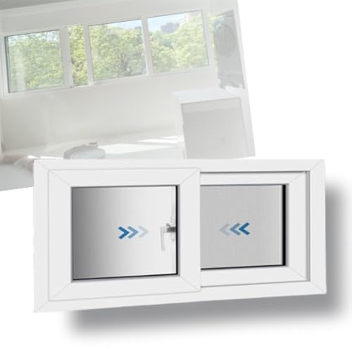 ZIUSFAC Finestra Seminterrato Finestra Scorrevole in Alluminio 40 50 60 70 80 90 100cm Finestre Scorrevoli per Casetta da Giardino, con Vetro Temperato/Zanzariere(White,(WxH) 100x55cm/39x22)