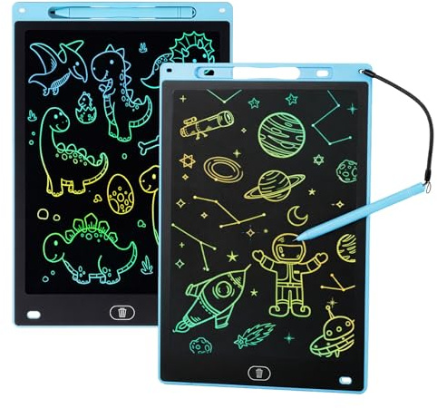 12 Inch 4Pack LCD Writing Tablet for Kids, Colorful Drawing Board Reusable Doodle Pad, Erasable Writing Board Educational Toys Gifts for Boys Girls Age 3 4 5 6 7 8 (Blue)