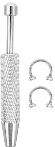 OUNONA 1 set hästskoseptumring - dubbla kubiska zirkonianäsringar, läppörhängen i rostfritt stål, broskspiralpiercingsmycken, tillbehör (silver)
