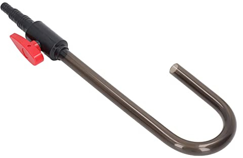 Tbest Aquarium Auto Filler Tube Väggmonterad med Kontrollventil för 3/8 1/2 3/4 Slang, Fisktopp Påfyllningsrör, Plastkrokdesign (Böjd krok (påsad))