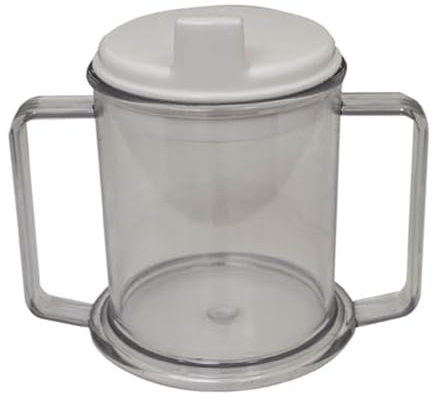Two Handled Cup Dual Handles for easy Holding, Living Aid for the Elderly, those with a Weaker Grip, Disabilities, Tremors, Parkinson's or Arthritis Aids independent Drinking as reduces spillages