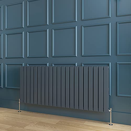 Horizontal Anthracite Radiator Double Flat Panel Designer Radiator Central Heating 600x1428mm Interior Design