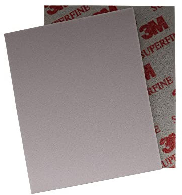 3M Espalda Blanda Esponja de Lija Óxido Aluminio Almohadilla Abrasiva 114X139mm, Superfino Grano 500-600 (Set de 2)