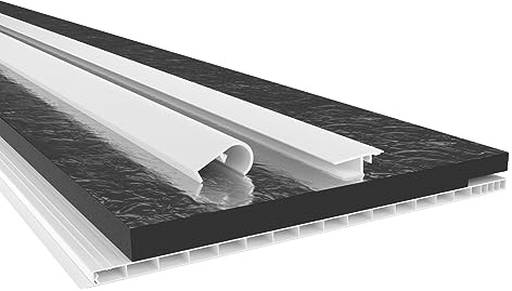 HEXIM PVC Cubierta de caja de persiana, perfil de soporte y perfil de rodillo, longitud: 1000-2000 mm, anchura: 120-320 mm, Cubierta y accesorios (320 mm x 1.4 metro)
