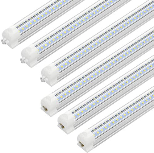 JESLED LED Röhre 120cm Komplett Set mit Fassung, 36W 5000K 5940LM LED Deckenleuchte Erweiterbar, Transparente Abdeckung LED Röhre für Garage, Werkstatt, Büros, Keller, 6 Stück