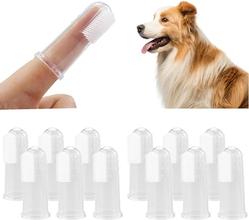 Lot de 12 brosses à dents en silicone souple pour animaux de compagnie, brosse à dents de sécurité alimentaire, kit de brosses dentaires pour chiens et chats