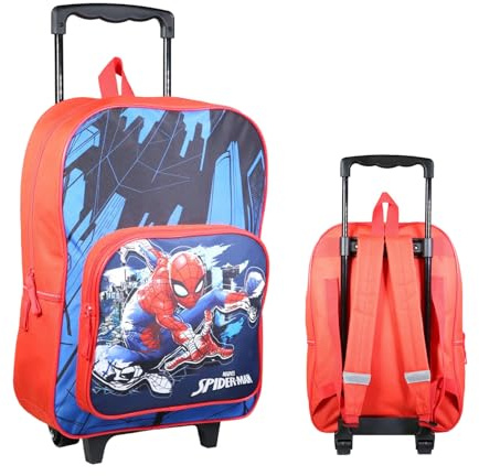Bagtrotter – Sac à dos à roulettes 41 cm – Spider-Man Bleu – Maternelle – Bretelles et dos rembourrés – Bandes Réfléchissantes – Grand Rangement – Licence Officielle Marvel