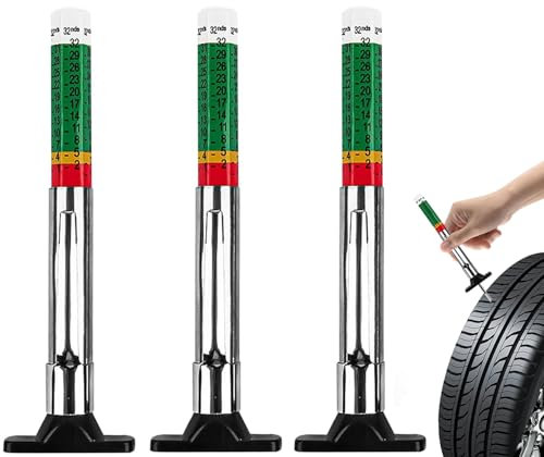 3 PCS tyre tread depth gauge uk Tire Tread Depth Gauges For Car, Color Coded Tire Depth Gauges Tire Tread Depth tire tread gauge, digital tread depth gauge for Cars Trucks Motos Range 0-25MM