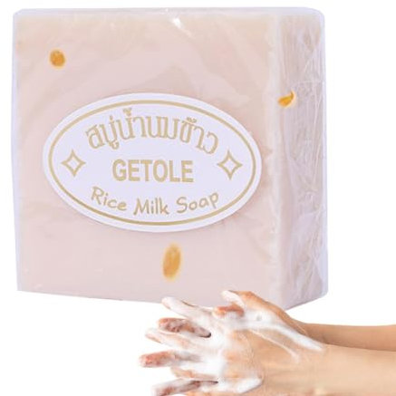 3 confezioni di sapone naturale al latte di riso, sapone naturale thailandese fatto a mano, sapone schiarente con estratto di riso, sapone purificante e idratante per viso e corpo, da bagno