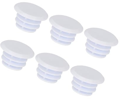 INFINAUTO 6pcs Cycling Handlebar Bar Rubber End Plugs Caps Locking Grip White Stylish Design