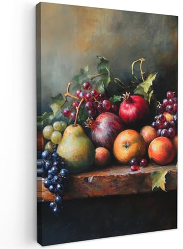 MuchoWow© Impression sur Toile Photo Peinture 60x90 cm Tableau Decoration Murale Chambre Salon Maison Deco Cuisine Rustique - Nature morte - Fruits