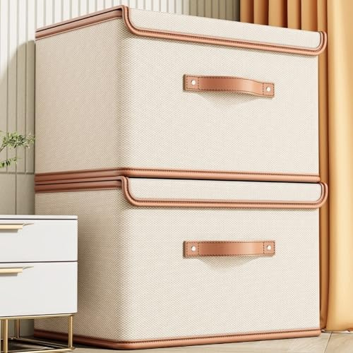 Contenitore in tessuto Oxford con coperchio ribaltabile, per vestiti, trapunte, biancheria e organizzazione della casa, design pieghevole (C)