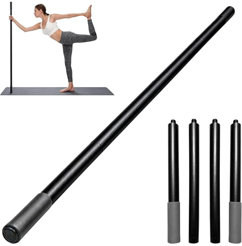 Bâton de yoga portable, 4 pièces, barre de gymnastique réglable