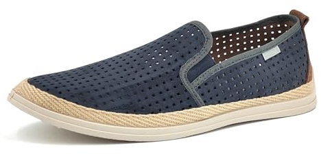 JOMIX Scarpe Traforate Uomo Mocassini Estivi Leggeri Slip On Casual con Suola in Gomma Antiscivolo per Tempo Libero Grigio Scuro 44