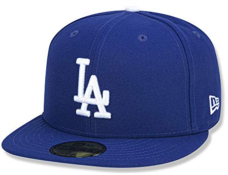 New Era 59Fifty OTC LA Dodgers Cap Flat Brim Flatbrim MLB Basecap Baseballcap Fitted Kappe (7 1/2 (59,6 cm) - blau)