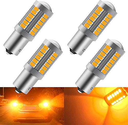 KaiDengZhe 4PCS Ambre 1156 BAU15S PY21W 5630 33SMD Ampoules LED de Voiture 900LM Super Bright Feu de Clignotants Avant et Arrière Clignotants Ampoules 12-30V 3.6W