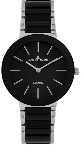 JACQUES LEMANS Damenuhr Herrenuhr Monaco Massiv Edelstahl/High-Tech-Ceramic massiv Edelstahl 42-8A