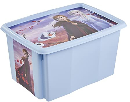 keeeper Frozen Aufbewahrungsbox mit Deckel, Dreh- und stapelbar, Für Kinder, 45 l, Paulina, Hellblau