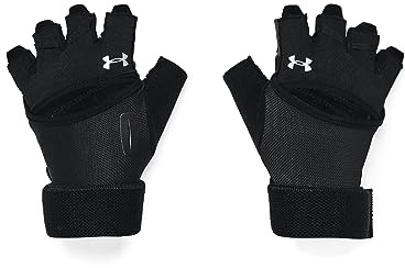 Under Armour Damen Mesh HB 2PK, atmungsaktive Gym Handschuhe mit Handfläche aus Leder, verstellbare Trainingshandschuhe mit Tasche für Schlüssel