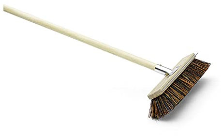 Straßenbesen Triple-Mix mit Metallstielhalter Kratzbesen Outdoorbesen Hofbesen Terrassenbesen