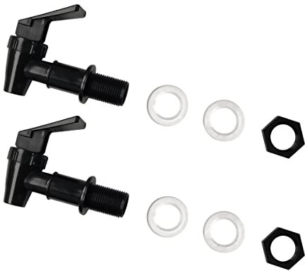 2 Pcs Reusable Cooler Faucet, Spigot Spout Beverage Lever Pour Dispenser Valve, BPA Free Plastic Water Tap (Black)