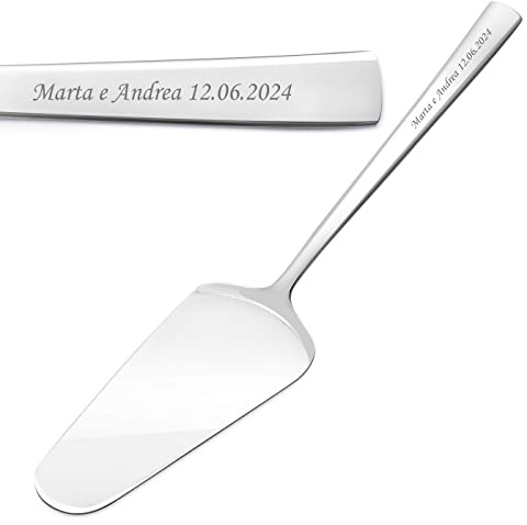 Maverton Paletta per Torta - in Acciaio Inossidabile - Incisione Laser Personalizzata - dimensioni ca. 26 x 5,20 cm - Pala Dolci con la Tua dedicazione - per le Coppie - Insieme