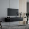 Makika TV Lowboard/Fernsehtisch - Board hängend stehend Hängeschrank Hängeboard - Fernsehtisch Wohnzimmer Holz Schrank Möbel Tisch Kommode Fernseher - Zwei Montagemöglichkeiten - Schwarz Hochglanz