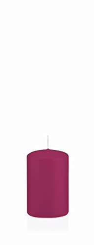 INNA-Glas Candela a Colonna Maeva, Magenta, 8 cm, Ø5 cm, 18h - Made in Germany - Candela Decorativa