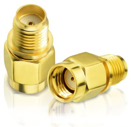 Bingfu RP-SMA Male to SMA Female Antenna Connector Adapter (2-Pack) for FPV Drone Controller WiFi Router PCIE Network Card Adapter Security Camera 4G LTE Cellular Trail Camera Game Camera