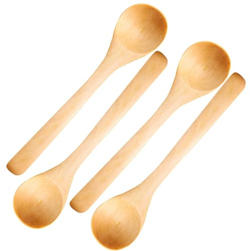 Blogiiup Mini cuillères en Bois, 4pcs Petites cuillères à Main, cuillères à Main Multiples, cuillères à café de Miel pour assaisonnement