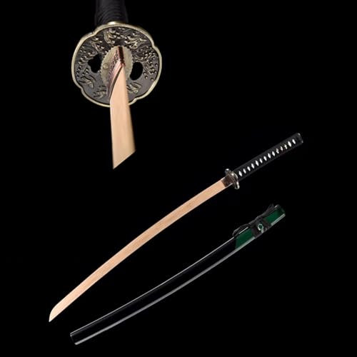 HJHUUA 103 cm bokk, naturlig bambu-katana med skida, handgjorda samurajsvärd av trä för cosplay, utställning, samling, kendoträning, heminredning