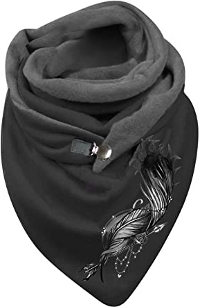 Générique Écharpe Triangle Echarpe Femme Hiver Chaud Élégant Foulard Imprimé Douce Chic Châle en Laine Retro Mode Avec Bouton Unisexe Confortable Triangulaire Enveloppant ChâLes