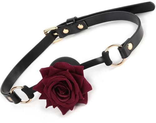 YUZHO Rosen Knebel Sexspielzeug Knebel Ball Gag Silikon SM Sexspielzeug Atmungsaktiver Mundknebel mit Schloss BDSM Mundknebel Fetisch Sex Rollespiele Bondage Atmungs Mund