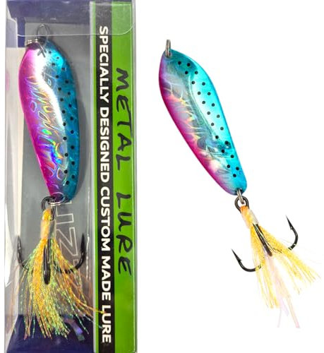 SEABUZZ Asymmetrisch Blinker 23g/7cm - Hecht Barsch Zander Angelköder - Köder mit Drillingshaken - Metalllöffel Harte Köder - Spinner Angeln Sport Set - Angel Spoon - Hechtköder – Barschköder (HRT)