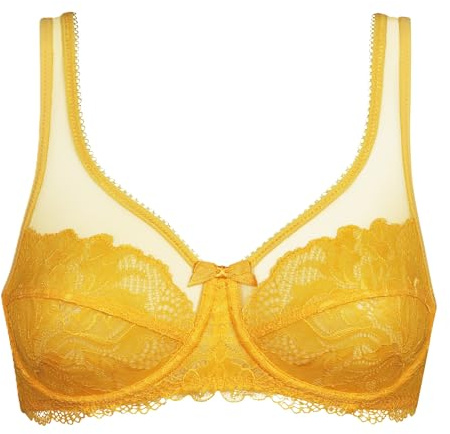 DIM Femme – Soutien-Gorge Generous Essentiel x1 | avec Armatures | Maintien Confortable | Dentelle & Tulle Transparent