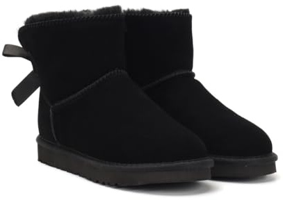 SIUSUMFO Mujer Botas De Nieve Botas De Invierno Nieve Zapatos Cálido Suave Calentar Botas Antideslizantes 42 EU Negro (Tamaño Etiqueta:42