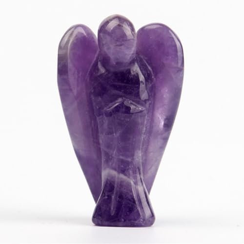 Amethyst Schutzengel, 2 Zoll Amethyst Engel Figur, lila Engel Statue Ornament Dekoration Geschenk für Famaily und Freunde